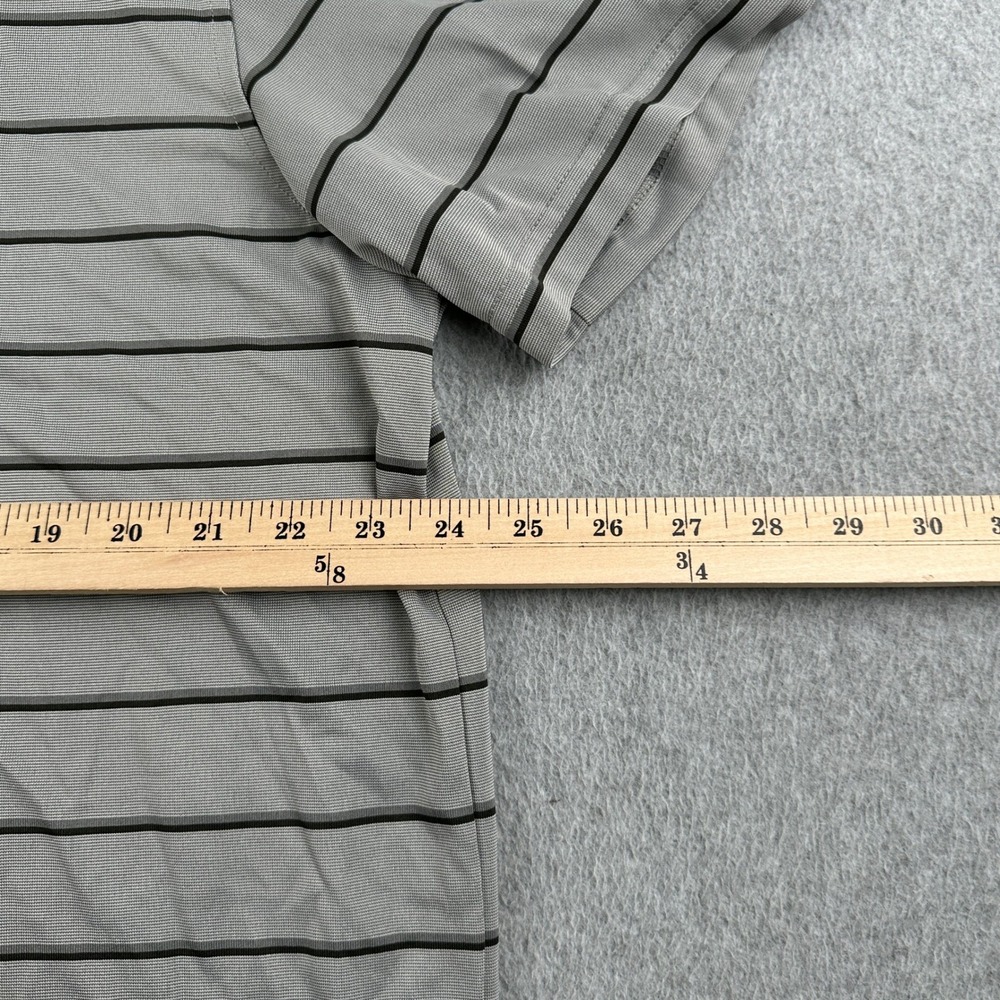 Van Heusen Polo Shirt Mens XL Traveler Gray Striped Moisture Wicking NEW - Picture 7 of 9